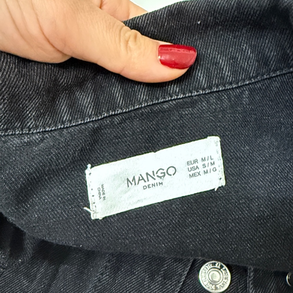 Mango Black Studded Denim Jacket - image 6